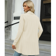8859 歐美秋冬新款長袖純色寬鬆開衫針織外套