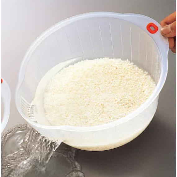 2991 日本進口透明塑料側面瀝水家用淘米盆